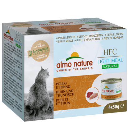 HFC NATURAL LIGHT MEAL CAT MEGA PACK 4X50G X 12 CHICKEN AND TUNA