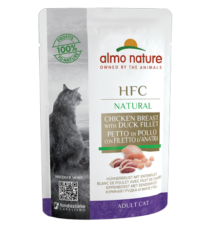HFC NATURAL CAT 24X55 G CHICKEN BREAST AND DUCK FILLET