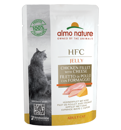 HFC JELLY CAT 24X55 G CHICKEN FILLET AND CHEESE
