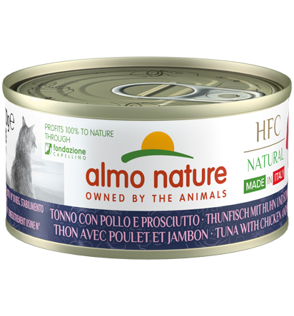 HFC NATURAL CATS MADE IN ITALY M 24X70 G TUNA, CHICKEN WITH HAM