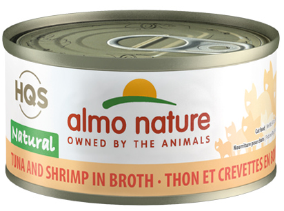 HQS NATURAL CAT 24X70 G TUNA AND SHRIMPS IN BROTH