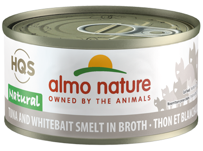 HQS NATURAL CAT 24X70 G TUNA WITH WHITEBAIT SMELT IN BROTH