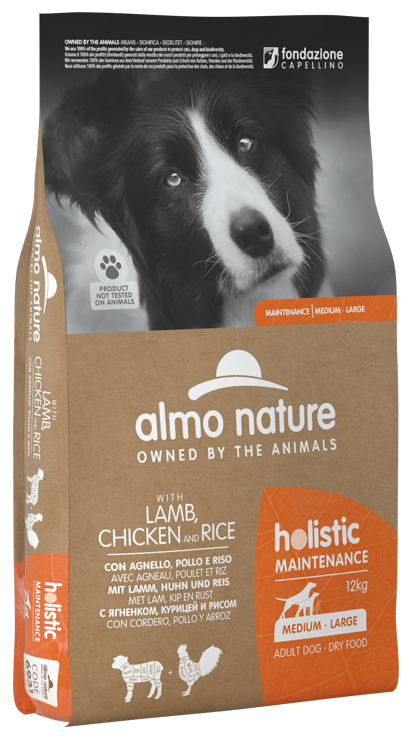 HOLISTIC DOGS M-L 1X12 KG LAMB, CHICKEN AND RICE