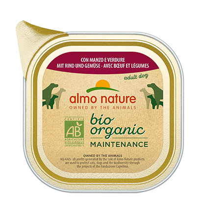 BIO ORGANIC DOGS 32X100 G WITH BEEF AND VEGETABLES