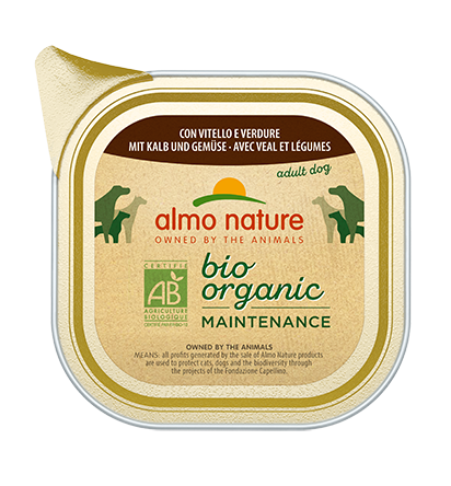 BIO ORGANIC DOGS 32X100 G WITH VEAL AND VEGETABLES