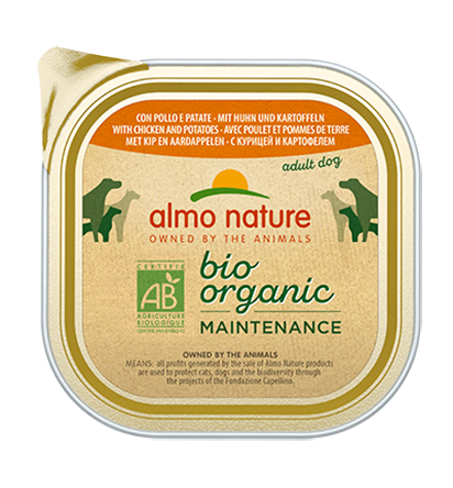 BIO ORGANIC DOGS 9X300 G WITH CHICKEN AND POTATOES