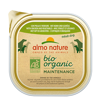 BIO ORGANIC DOGS 9X300 G WITH CHICKEN AND VEGETABLES