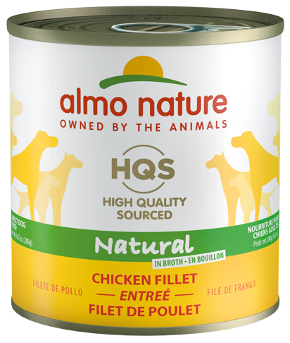 HQS NATURAL DOG 12X280 G CHICKEN FILLET ENTREE' IN BROTH