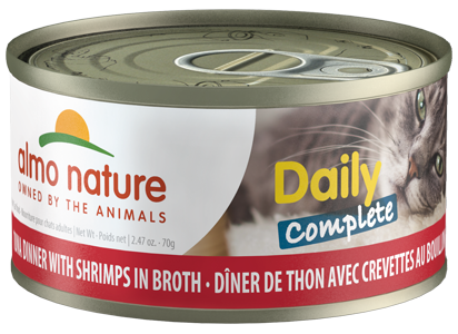 DAILY COMPLETE CAT 24X70 G TUNA DINNER WITH SHRIMPS IN BROTH